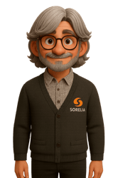 Firefly Create a smiling man librarian with a barbe and glasses, grey hairs 18166